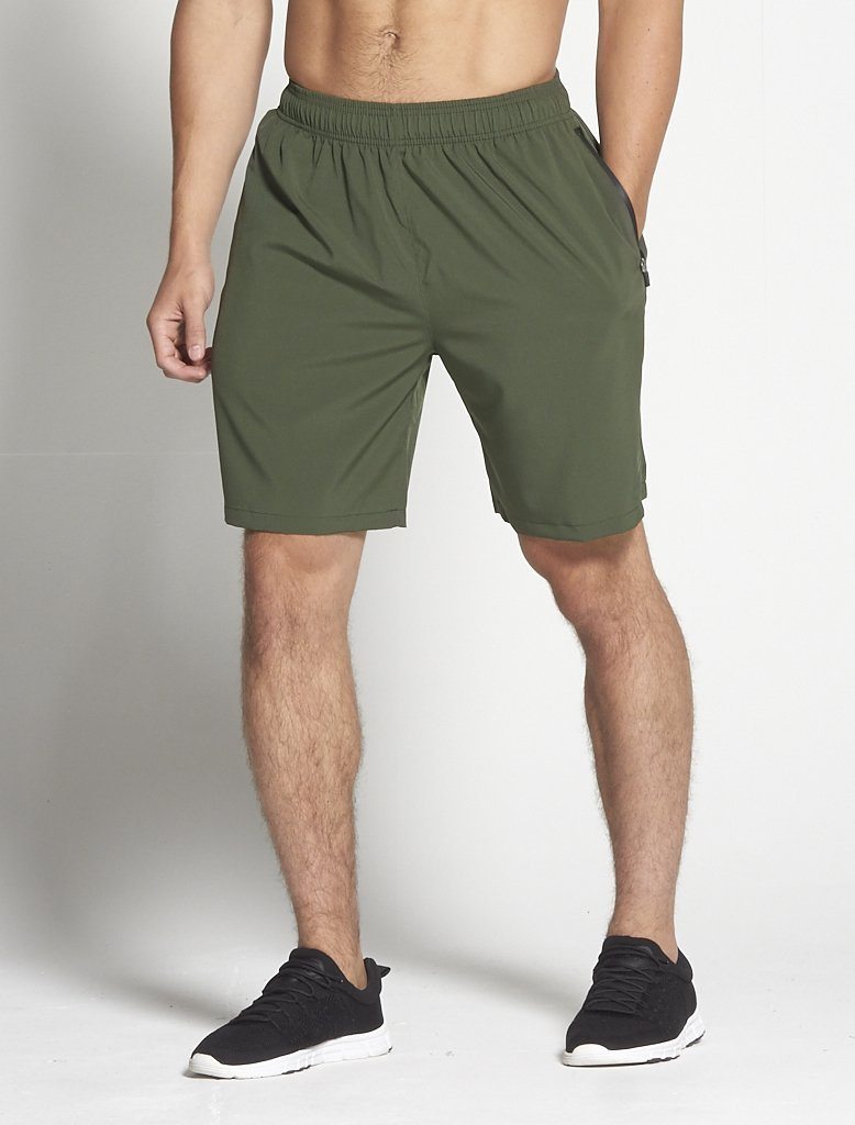 PURSUE FITNESS Gym Shorts Men's Cross Training Shorts Khaki - Activemen Clothing