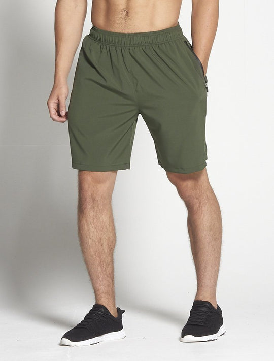 PURSUE FITNESS Gym Shorts Men's Cross Training Shorts Khaki - Activemen Clothing