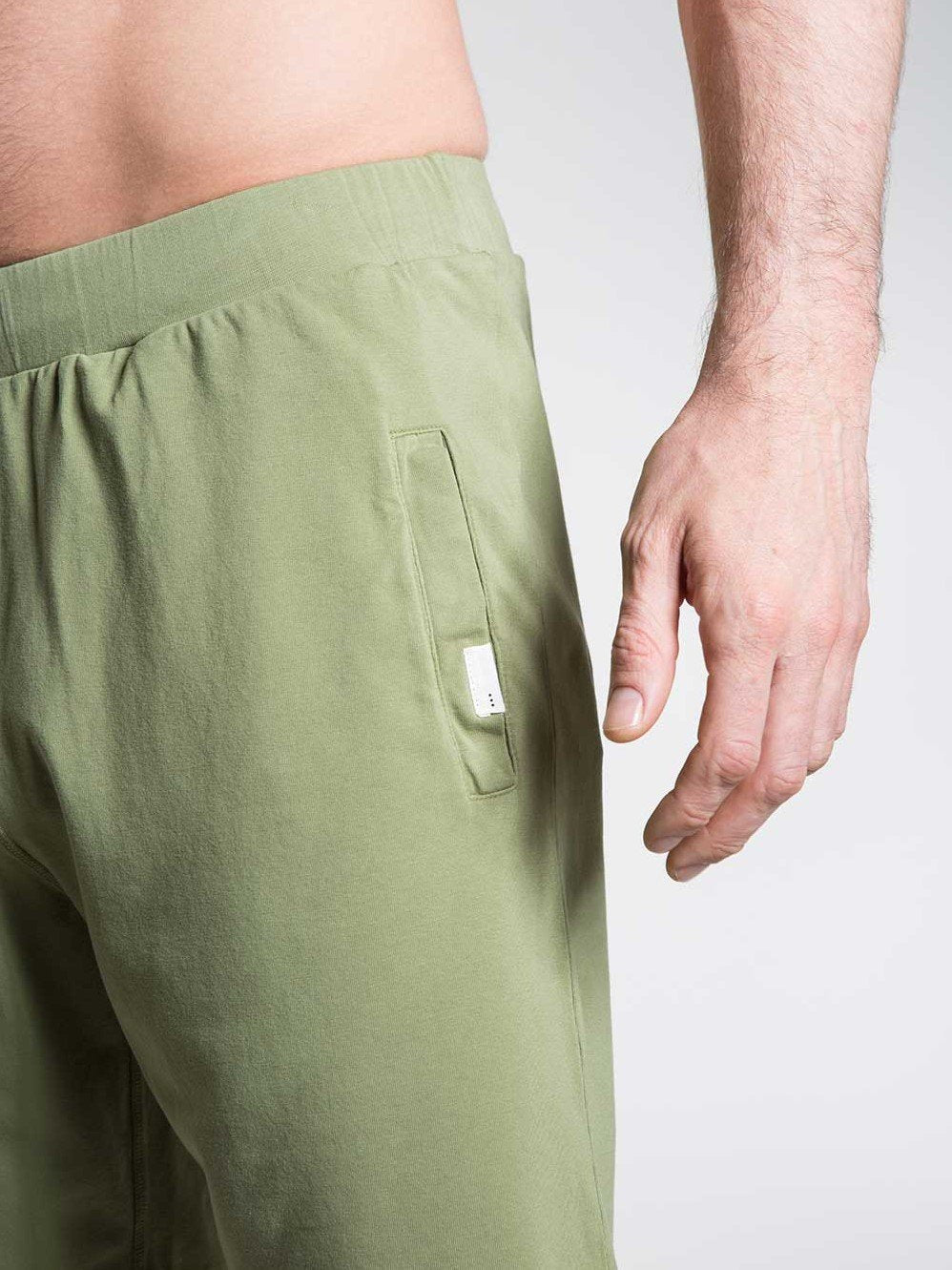 SO WE FLOW... soweflow... Organic Cotton Men's Yoga Shorts Olive Green - Activemen Clothing