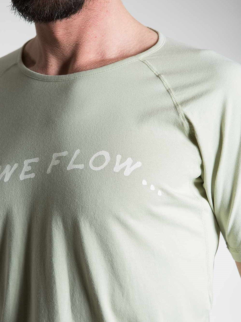 SO WE FLOW... soweflow... Short Sleeve Tee Men's Yoga Top Logo T-Shirt Pale Green - Activemen Clothing