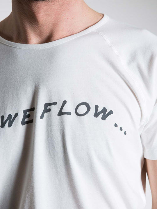 SO WE FLOW... soweflow... Short Sleeve Tee Men's Yoga Top Logo T-Shirt White Natural - Activemen Clothing