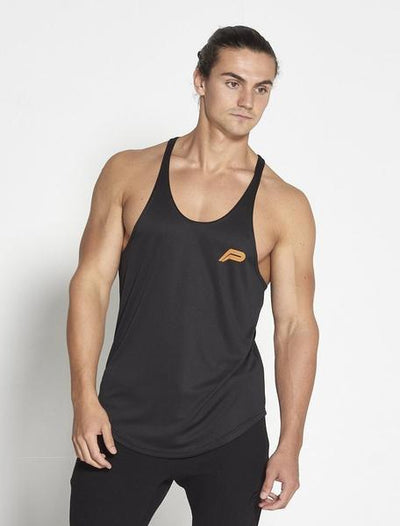 PURSUE FITNESS Essential Stringer Sleeveless Top Men's Workout Vest Black - Activemen Clothing