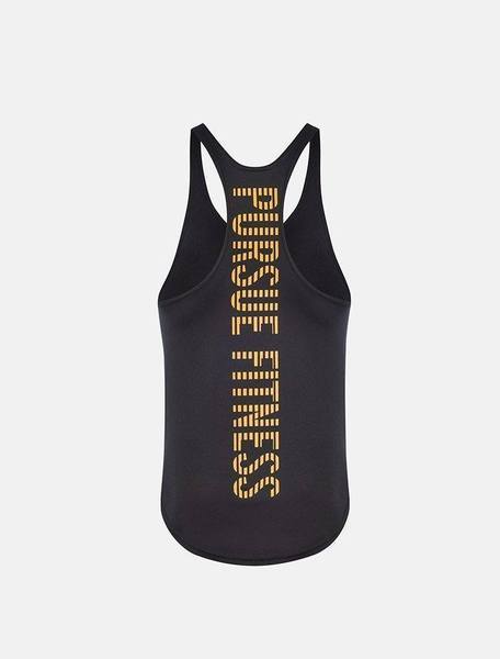 PURSUE FITNESS Essential Stringer Sleeveless Top Men's Workout Vest Black - Activemen Clothing