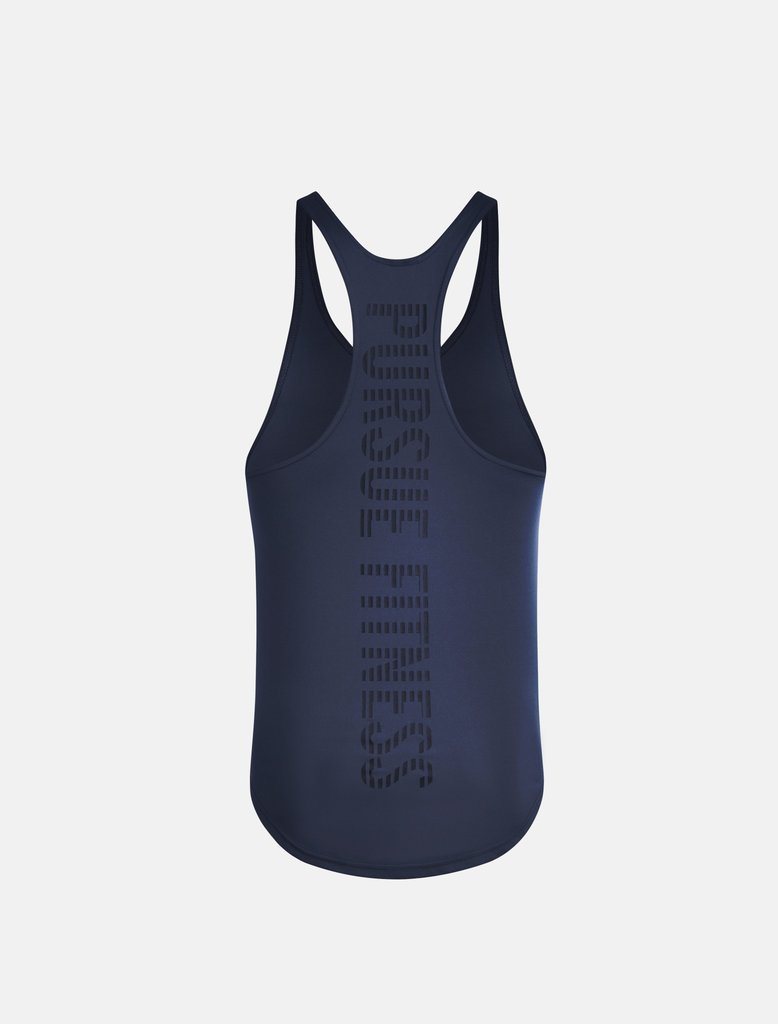 PURSUE FITNESS Essential Stringer Sleeveless Top Men's Workout Vest Navy - Activemen Clothing