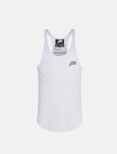 PURSUE FITNESS Essential Stringer Sleeveless Top Men's Workout Vest White - Activemen Clothing