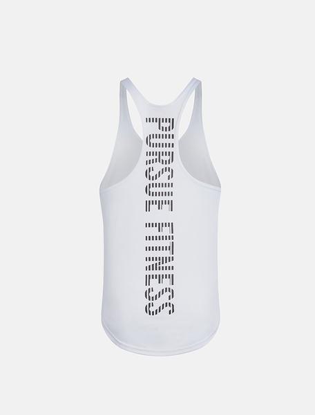 PURSUE FITNESS Essential Stringer Sleeveless Top Men's Workout Vest White - Activemen Clothing