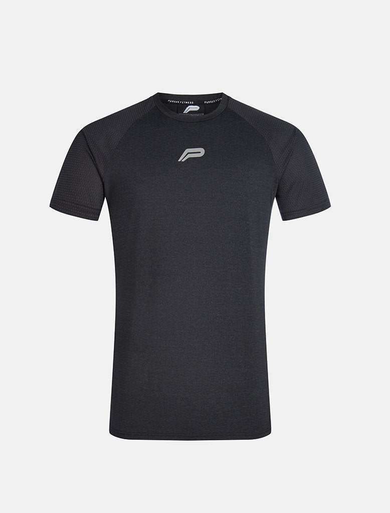 PURSUE FITNESS BreathEasy Gym Short Sleeve Top Men's Tee T-Shirt Black - Activemen Clothing
