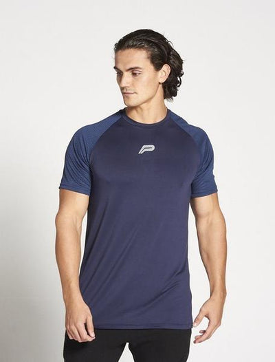 PURSUE FITNESS BreathEasy Gym Short Sleeve Top Men's T-Shirt Tee Navy - Activemen Clothing