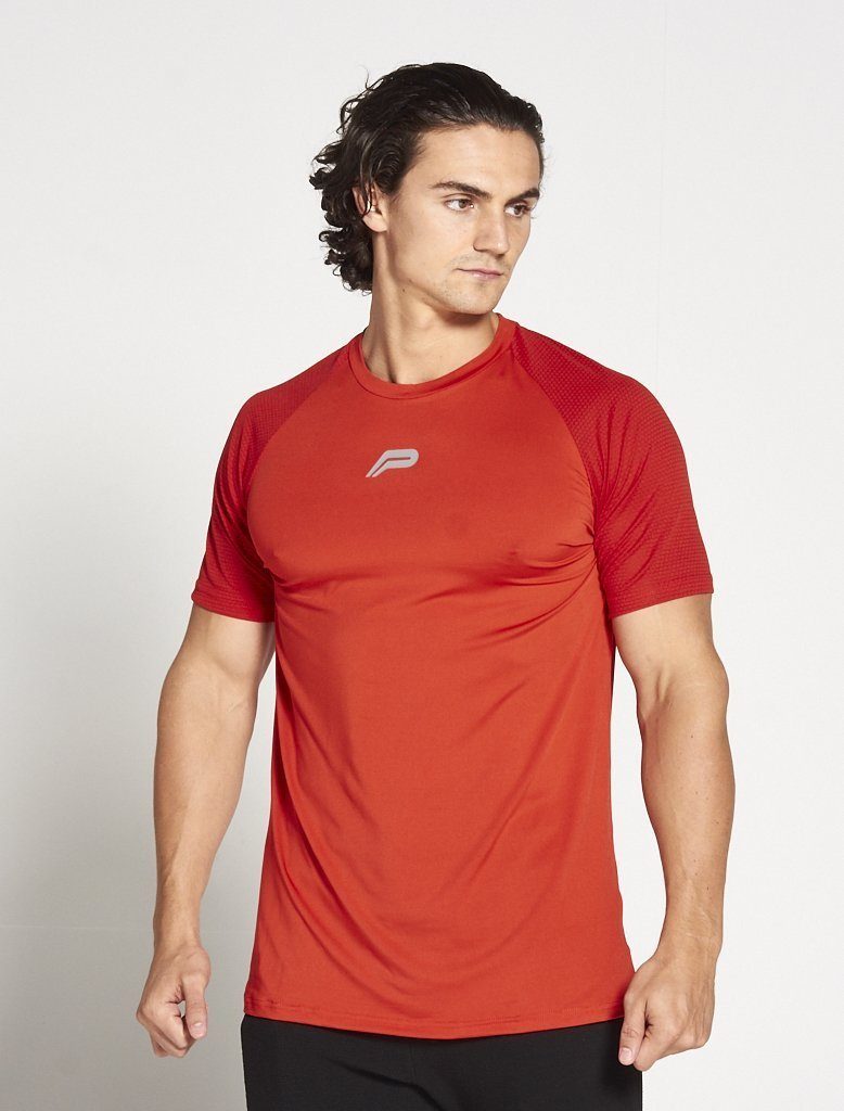 PURSUE FITNESS BreathEasy Gym Short Sleeve Top Men's T-Shirt Tee Red - Activemen Clothing