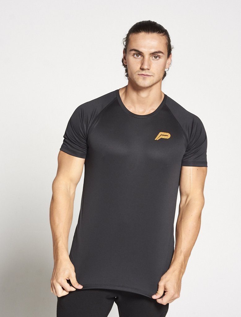 PURSUE FITNESS Essential Gym BreathEasy Short Sleeve Top Men's Tee T-Shirt Black - Activemen Clothing