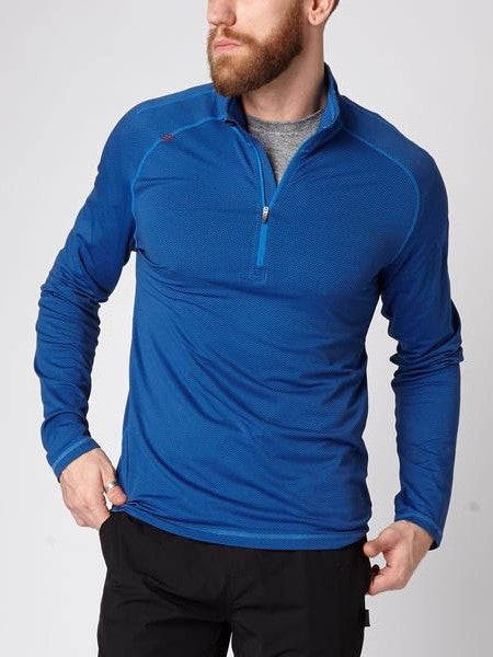 RHONE Sequoia Air Pull Over Long Sleeve Top Blue - Activemen Clothing