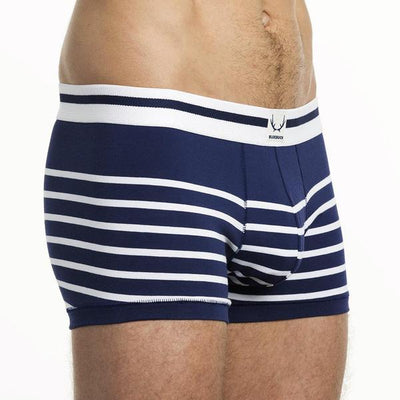 BLUEBUCK Nautical Trunks Men's Underwear Navy with White Stripes - Activemen Clothing